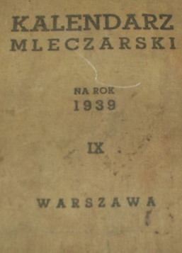 Kalendarz Mleczarski z roku 1939